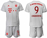 2020-21 Bayern Munich 9 LEWANDOWSKI Away White Soccer Jersey,baseball caps,new era cap wholesale,wholesale hats